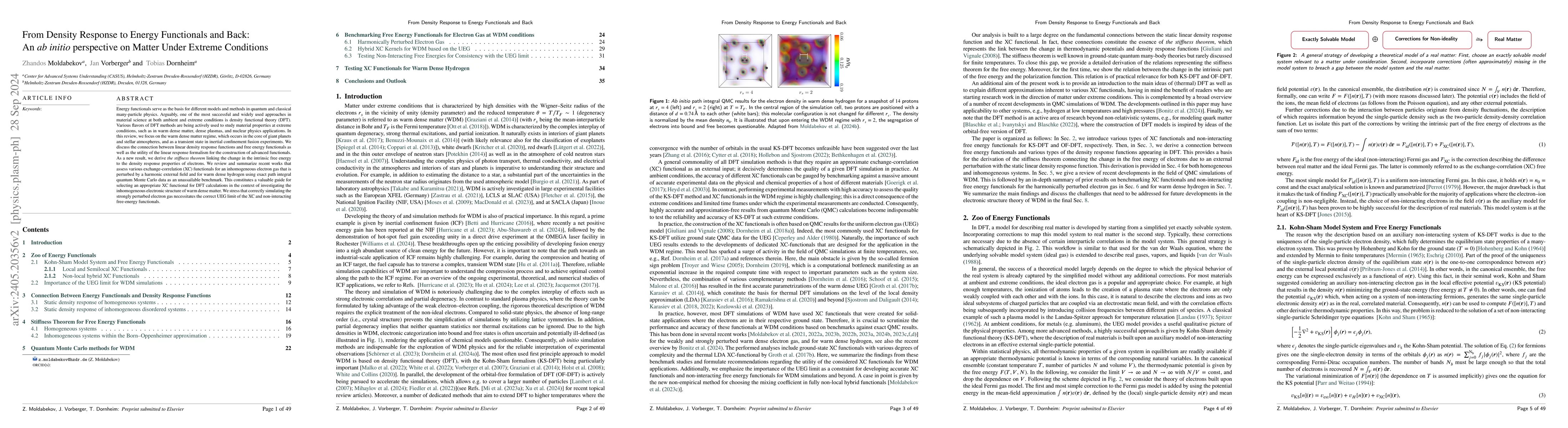 Thumbnail for From Density Response to Energy Functionals and Back: An ab initio
  perspective on Matter Under Extreme Conditions