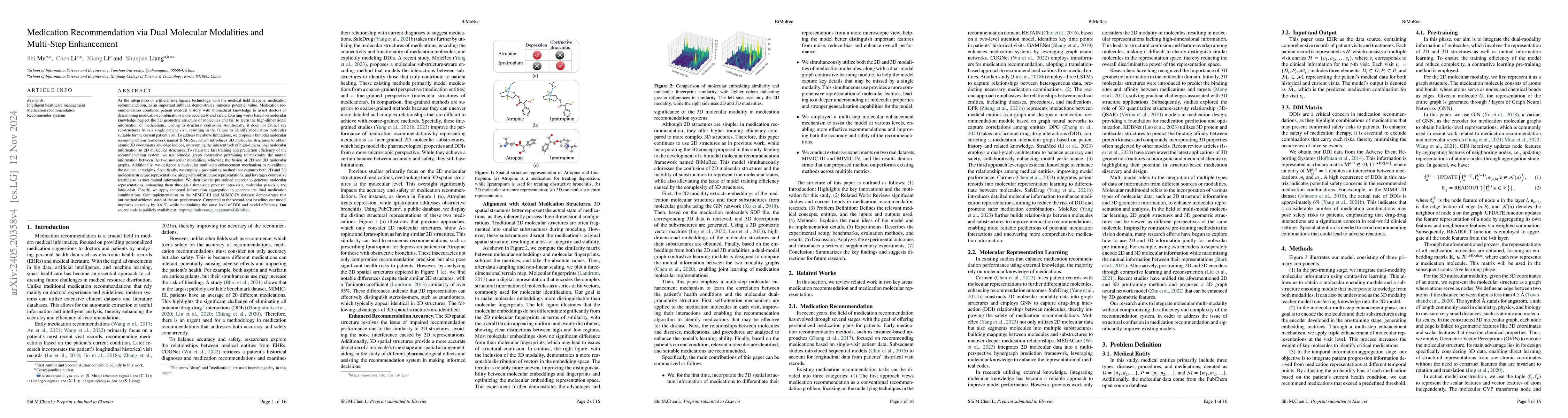 Thumbnail for Medication Recommendation via Dual Molecular Modalities and
  Multi-Substructure Enhancement