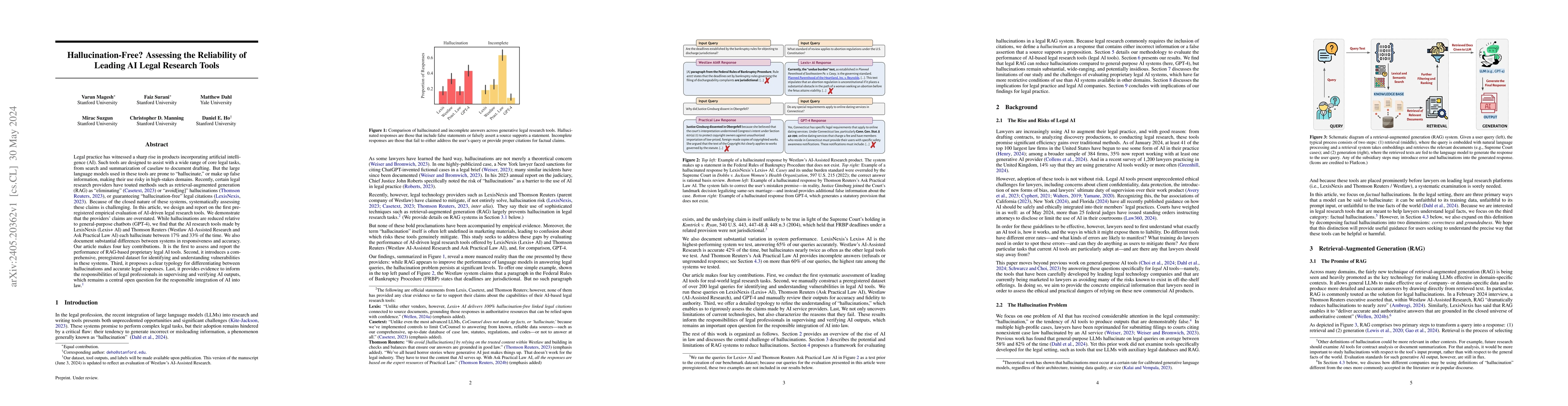 Thumbnail for Hallucination-Free? Assessing the Reliability of Leading AI Legal
  Research Tools