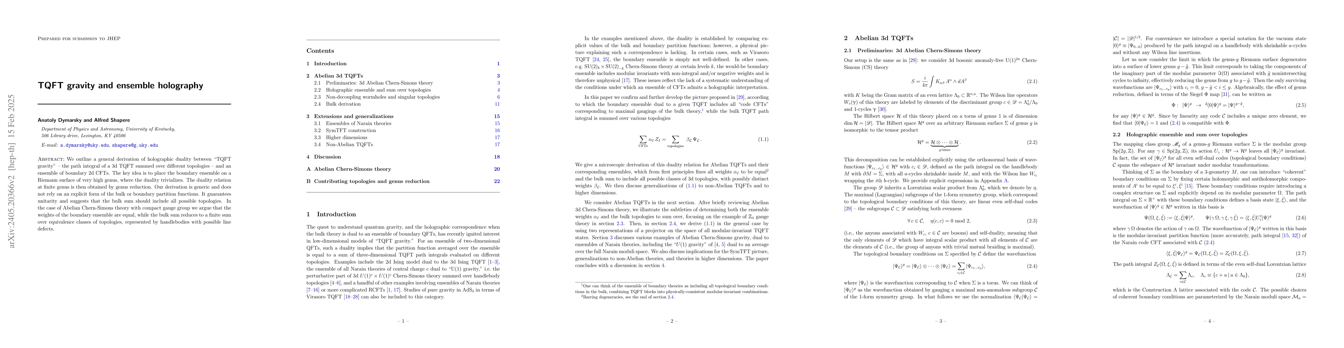 Thumbnail for Bulk derivation of TQFT gravity
