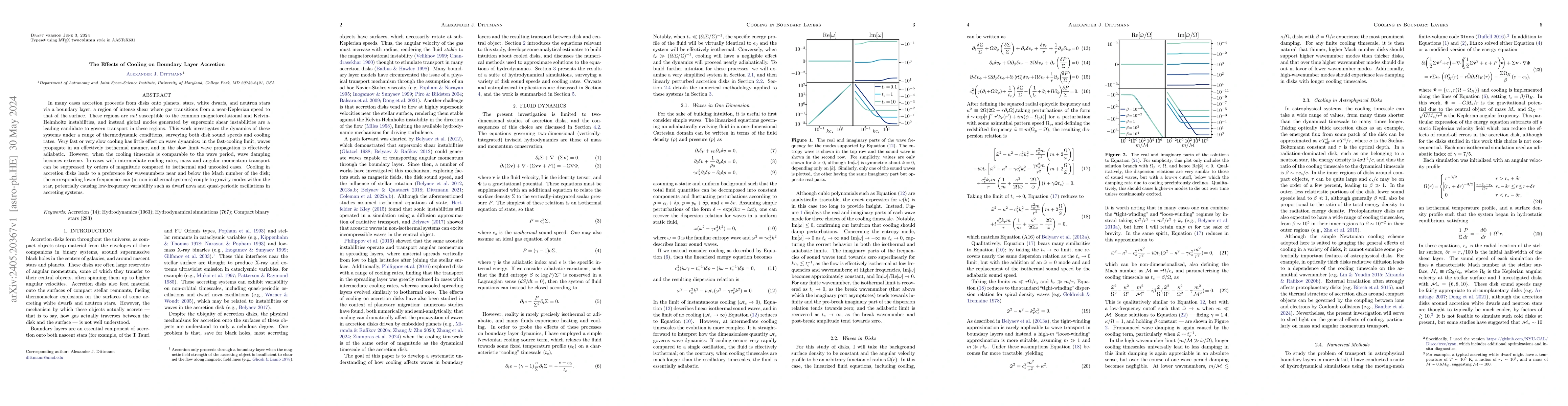 Thumbnail for The Effects of Cooling on Boundary Layer Accretion