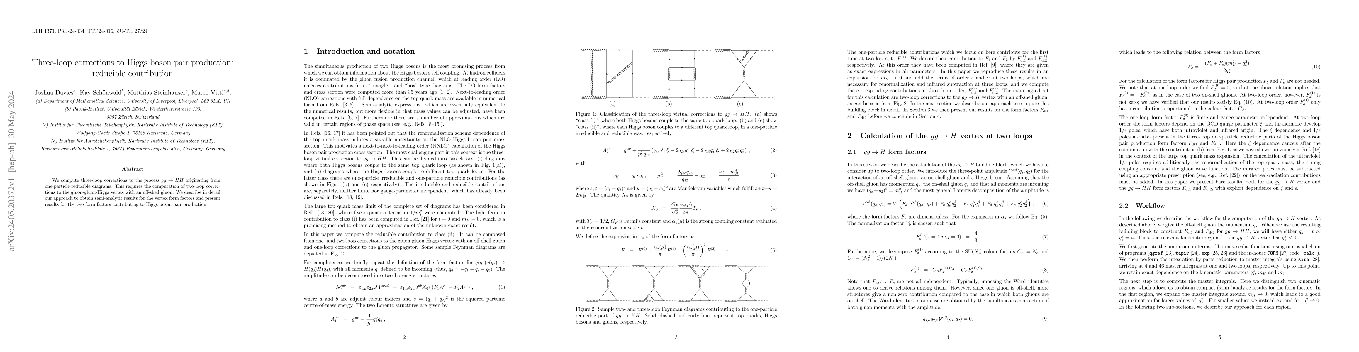 Thumbnail for Three-loop corrections to Higgs boson pair production: reducible
  contribution