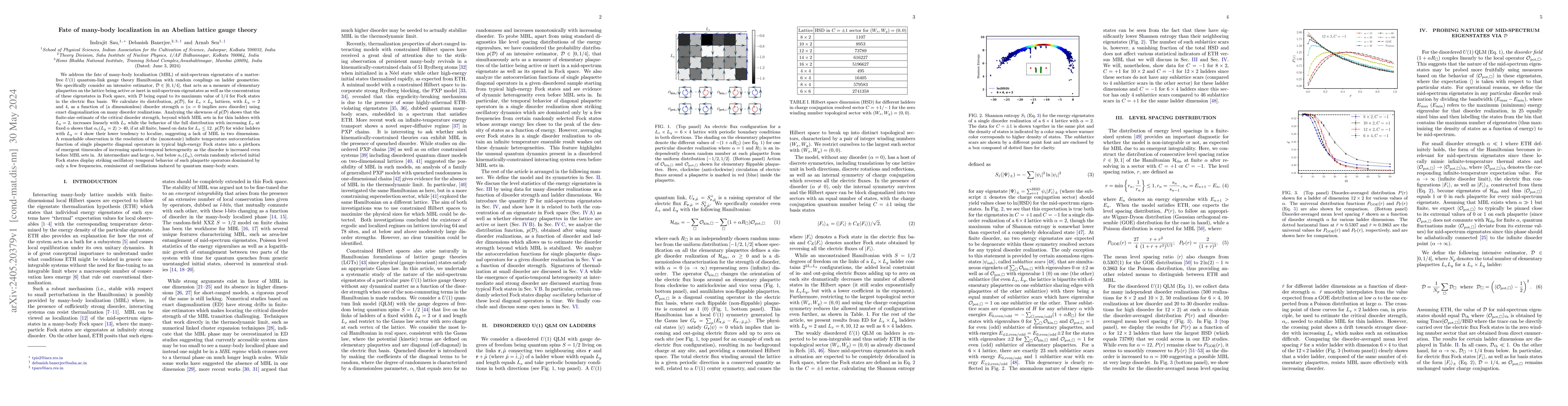 Thumbnail for Fate of many-body localization in an Abelian lattice gauge theory