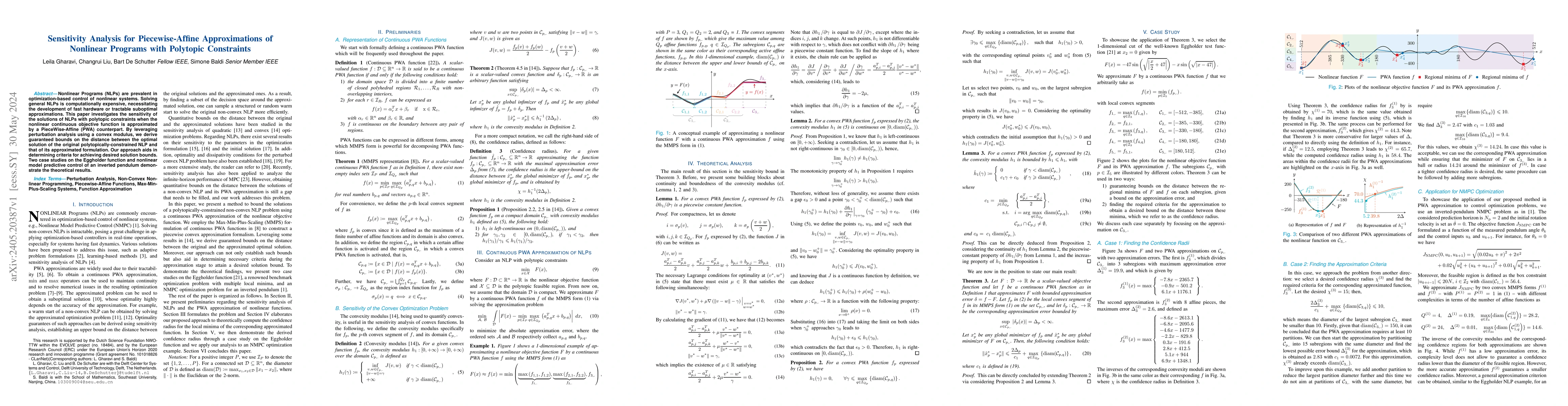 Thumbnail for Sensitivity Analysis for Piecewise-Affine Approximations of Nonlinear
  Programs with Polytopic Constraints