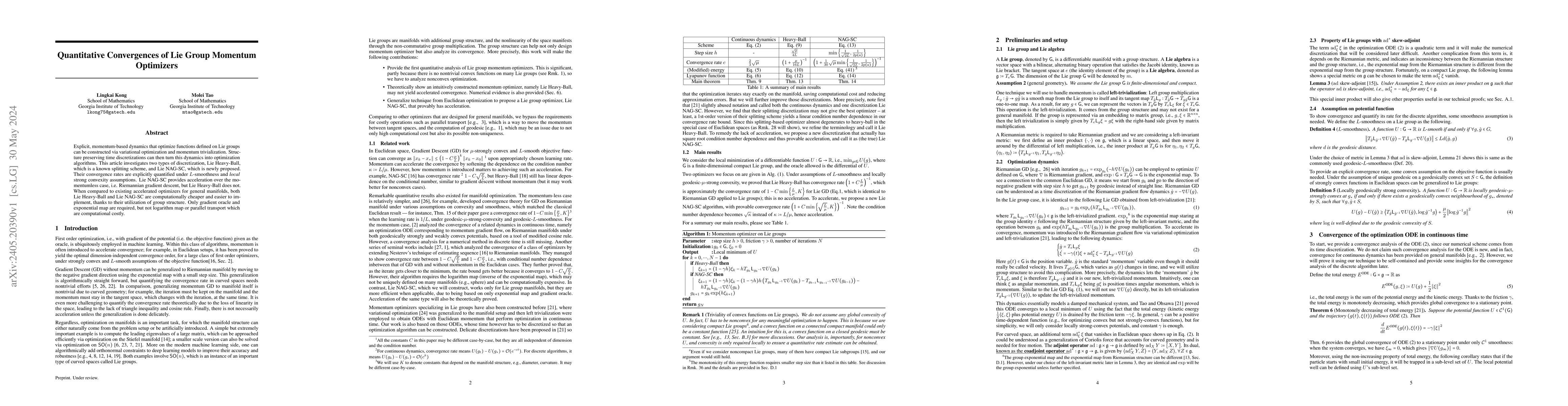 Thumbnail for Quantitative Convergences of Lie Group Momentum Optimizers