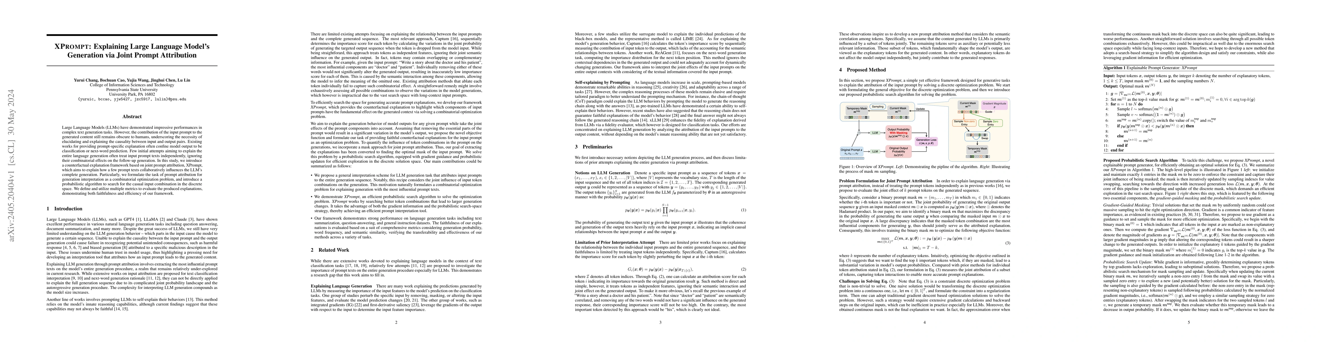 Thumbnail for XPrompt:Explaining Large Language Model's Generation via Joint Prompt
  Attribution