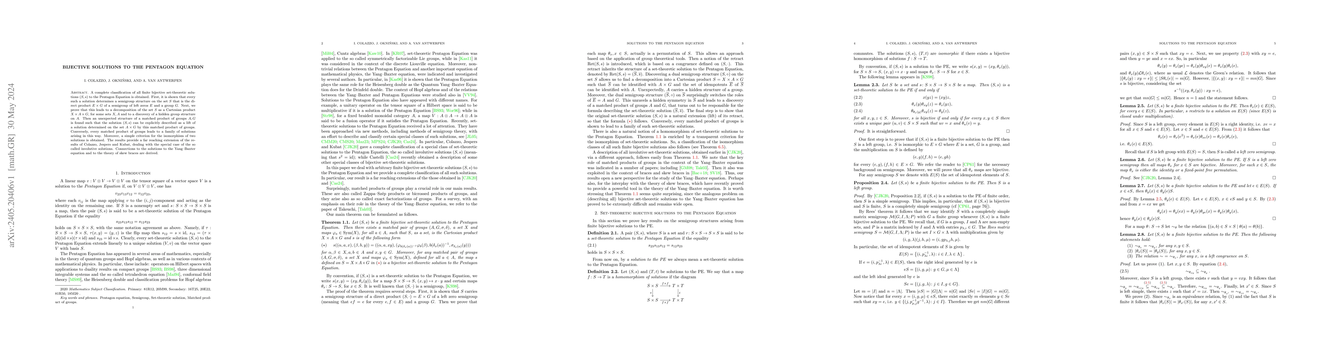 Thumbnail for Bijective solutions to the Pentagon Equation