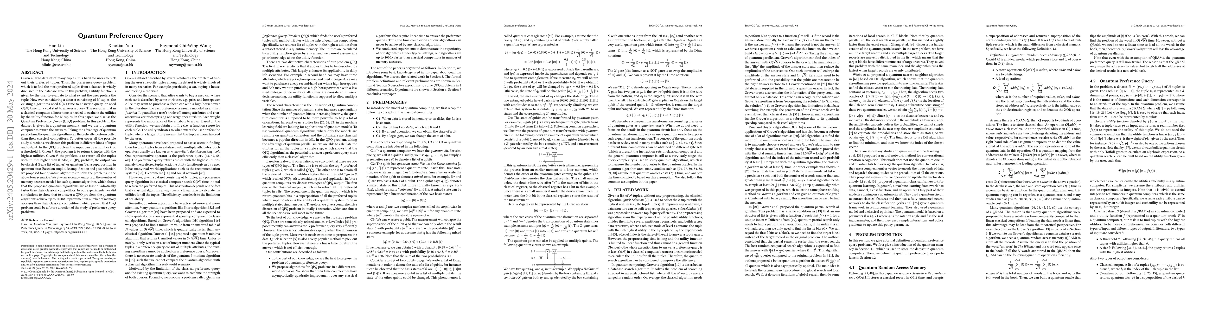 Thumbnail for Quantum Preference Query