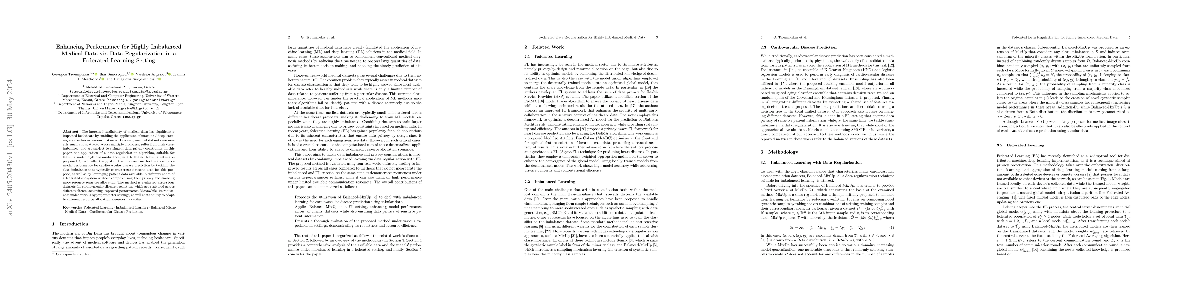 Thumbnail for Enhancing Performance for Highly Imbalanced Medical Data via Data
  Regularization in a Federated Learning Setting