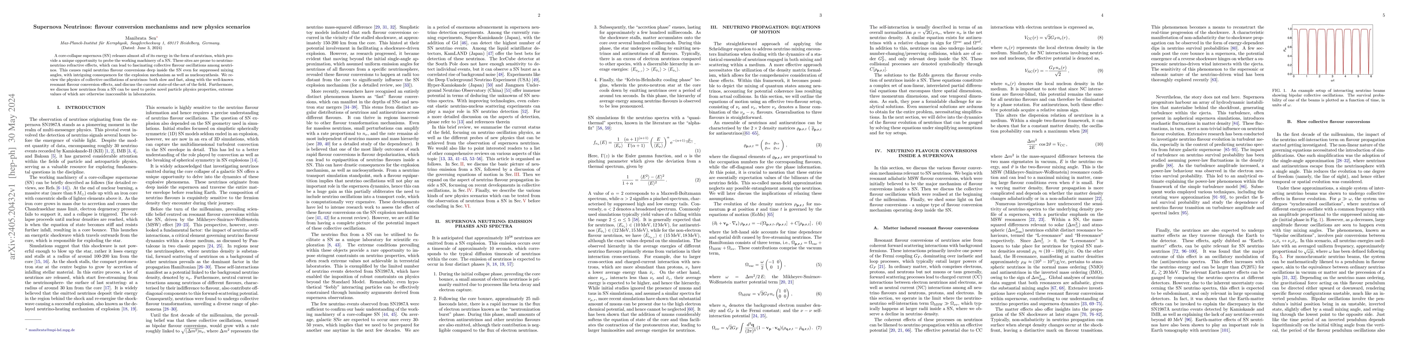 Thumbnail for Supernova Neutrinos: flavour conversion mechanisms and new physics
  scenarios