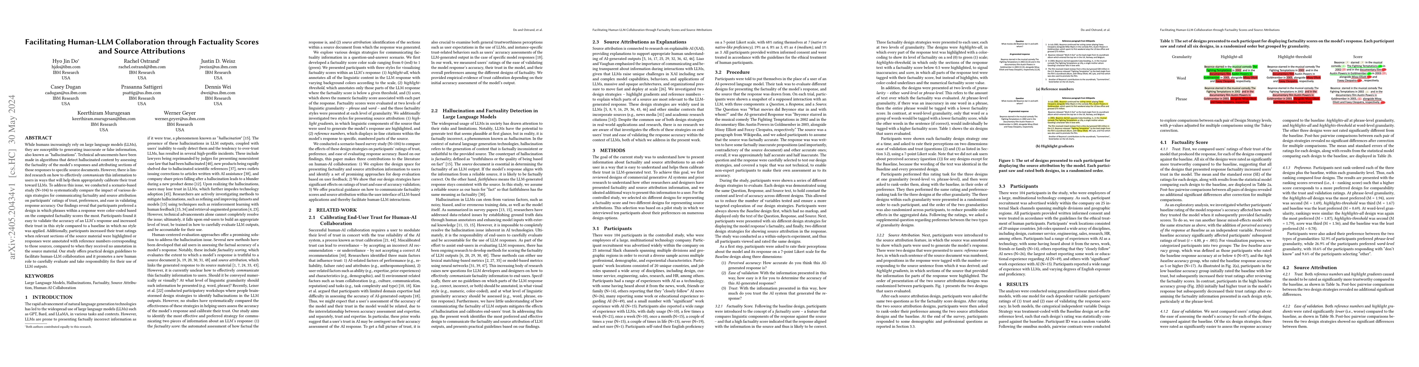Thumbnail for Facilitating Human-LLM Collaboration through Factuality Scores and
  Source Attributions