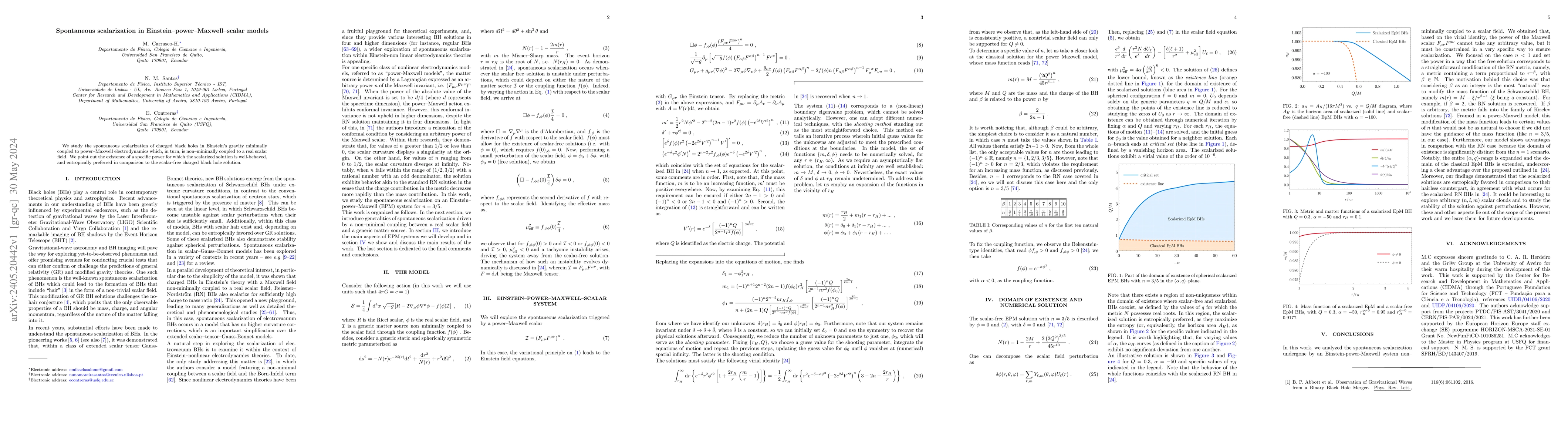 Thumbnail for Spontaneous scalarization in Einstein--power--Maxwell--scalar models