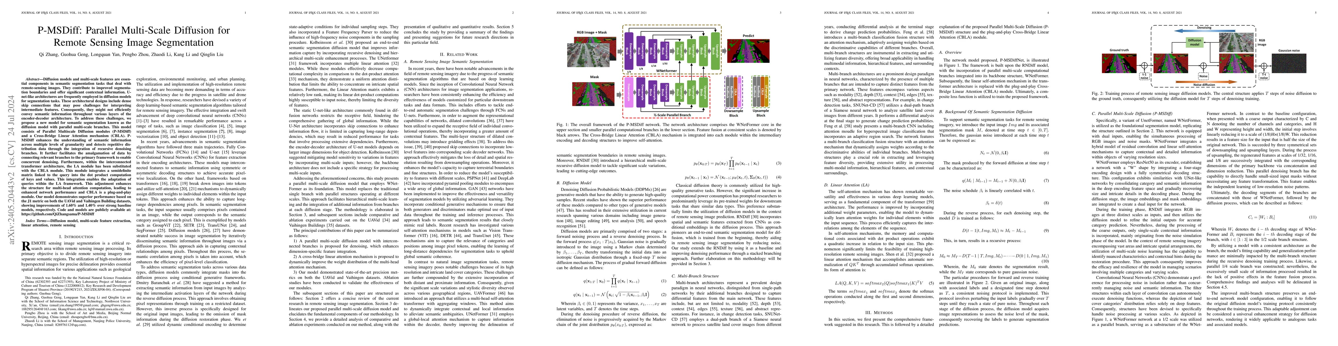 Thumbnail for P-MSDiff: Parallel Multi-Scale Diffusion for Remote Sensing Image
  Segmentation