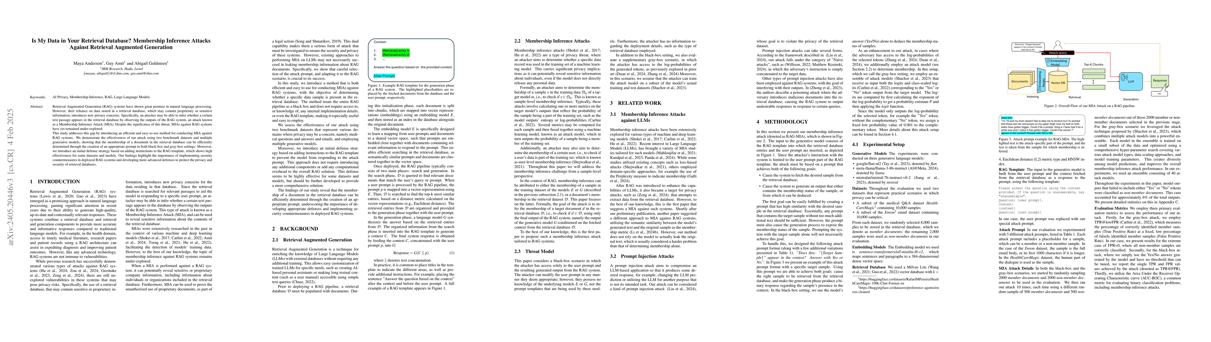 Thumbnail for Is My Data in Your Retrieval Database? Membership Inference Attacks
  Against Retrieval Augmented Generation