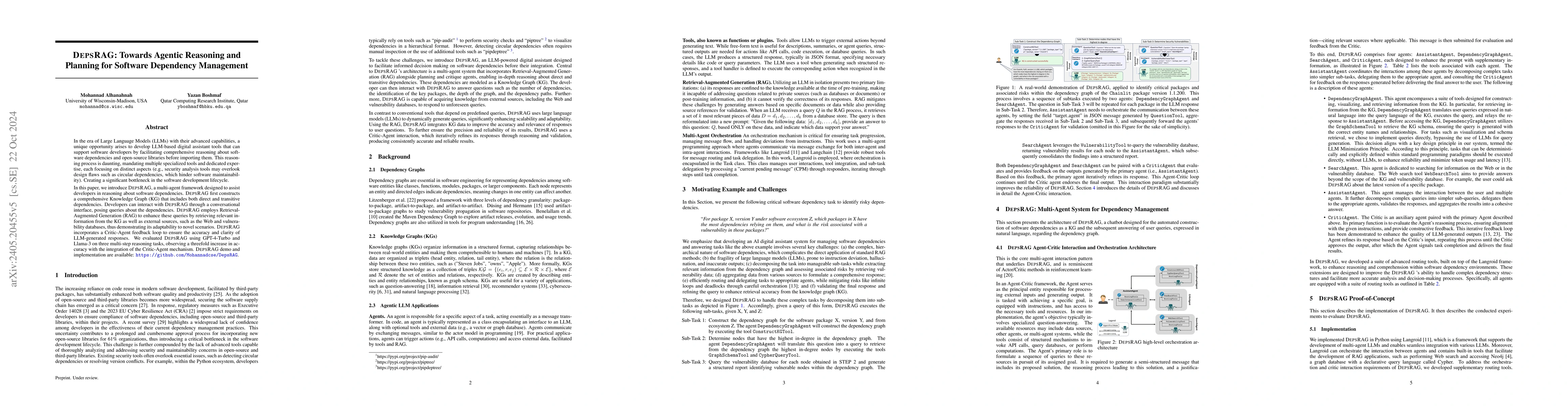 Thumbnail for DepsRAG: Towards Managing Software Dependencies using Large Language
  Models