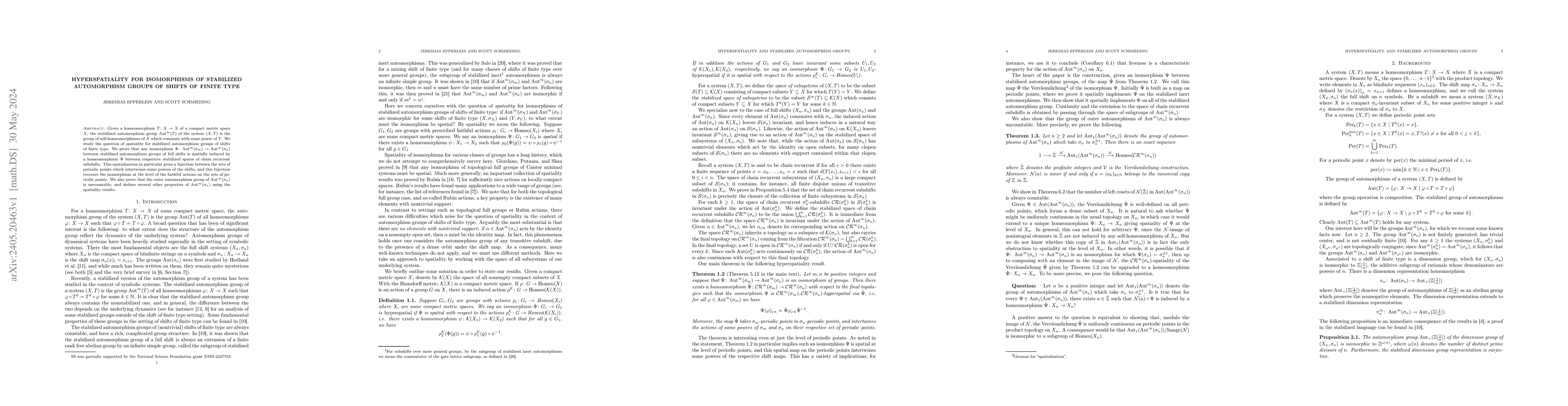 Thumbnail for Hyperspatiality for isomorphisms of stabilized automorphism groups of
  shifts of finite type