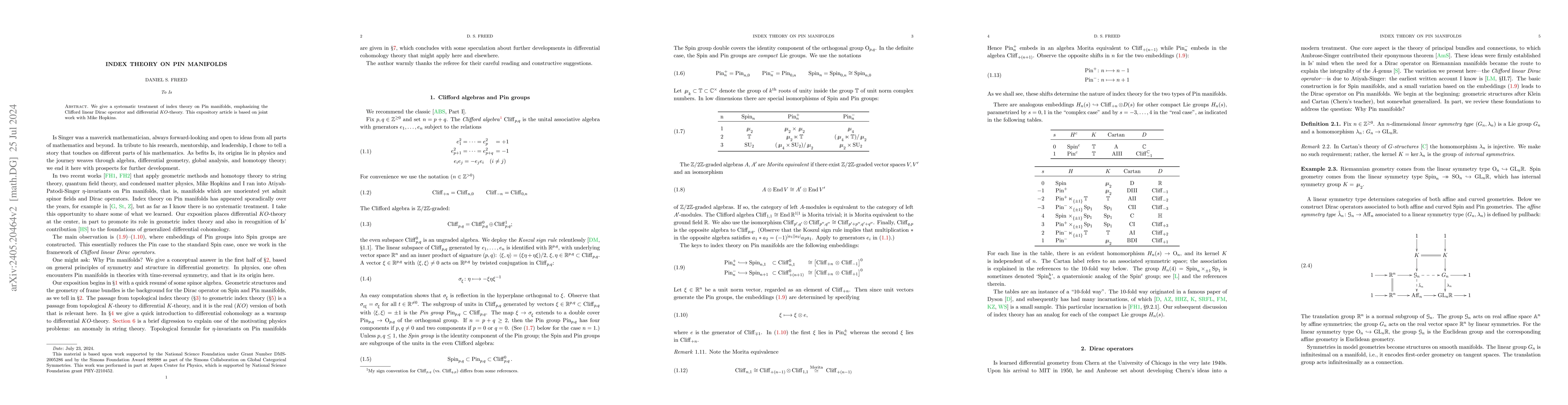 Thumbnail for Index theory on Pin manifolds