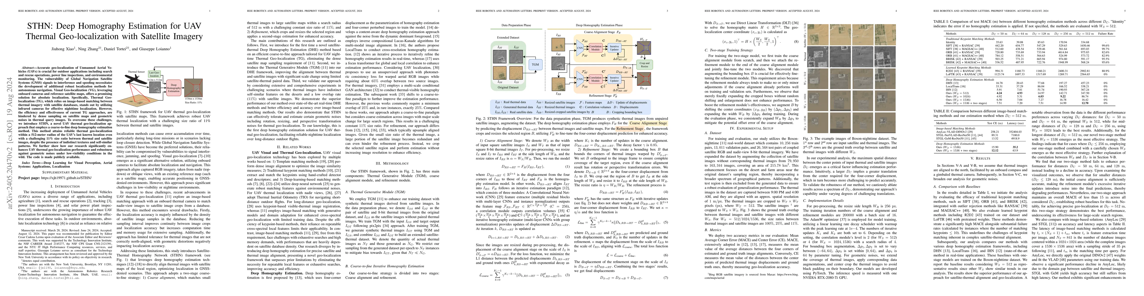 Thumbnail for STHN: Deep Homography Estimation for UAV Thermal Geo-localization with
  Satellite Imagery