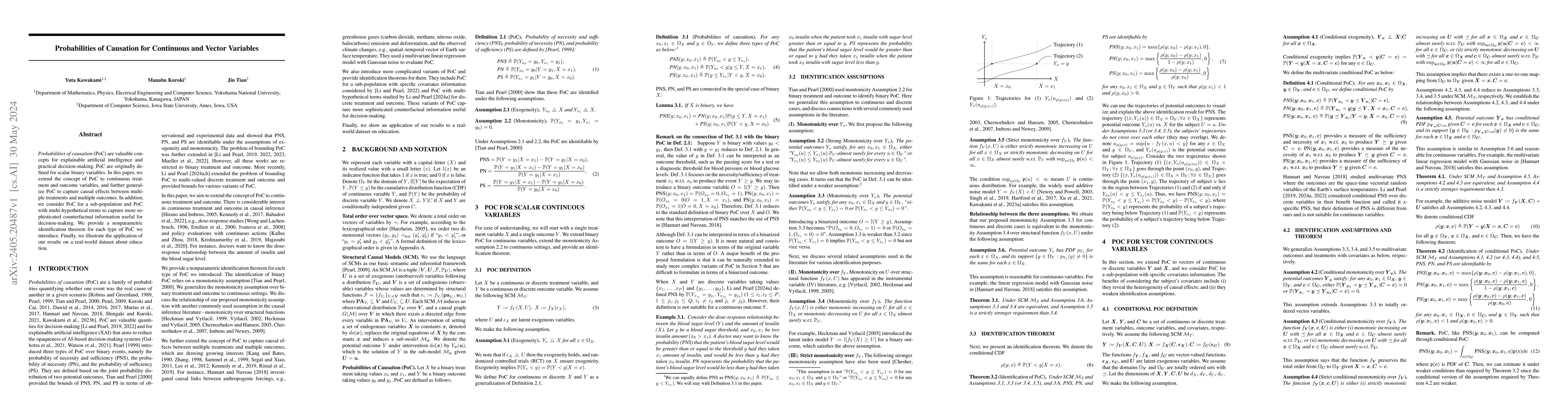 Thumbnail for Probabilities of Causation for Continuous and Vector Variables