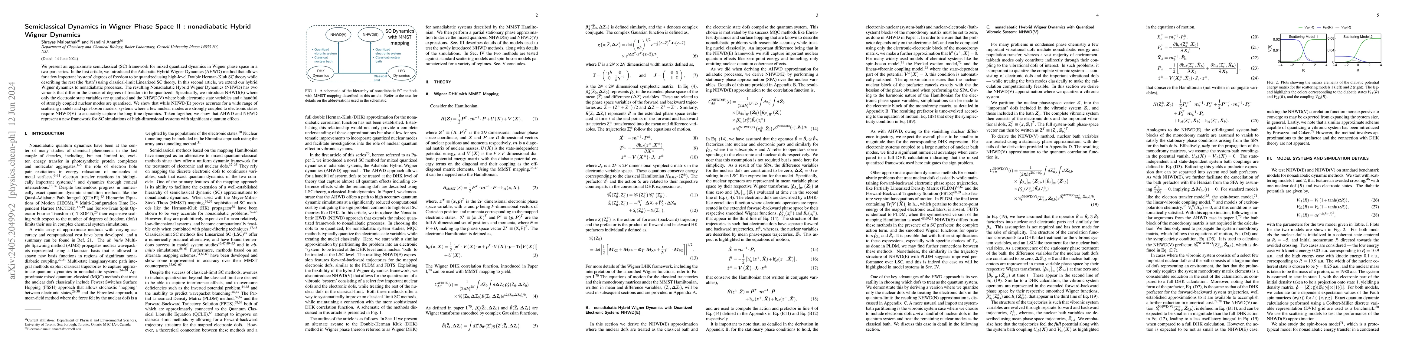 Thumbnail for Semiclassical Dynamics in Wigner Phase Space II : nonadiabatic Hybrid
  Wigner Dynamics