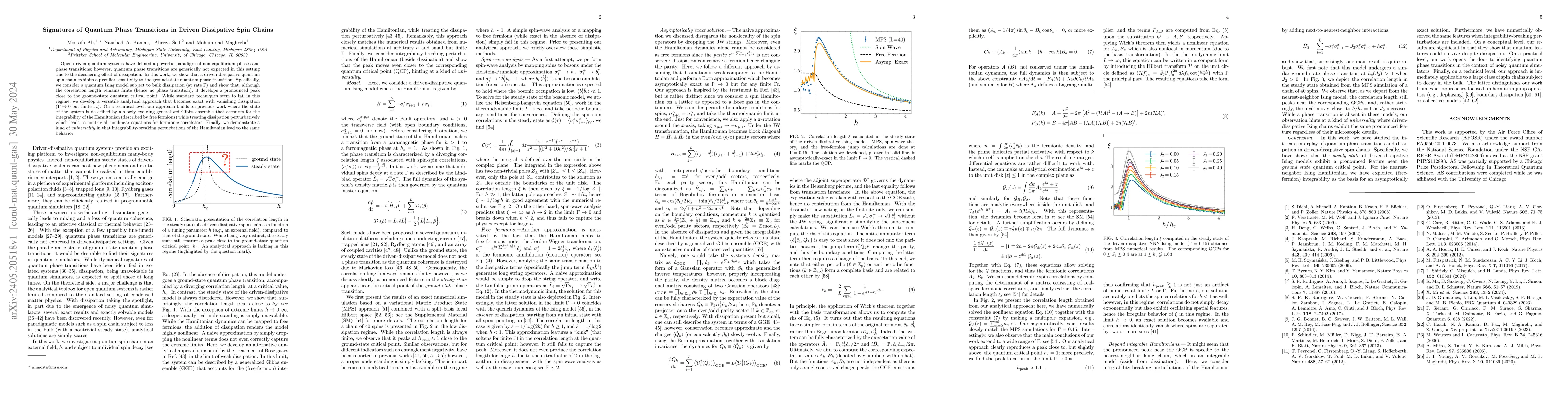 Thumbnail for Signatures of Quantum Phase Transitions in Driven Dissipative Spin
  Chains