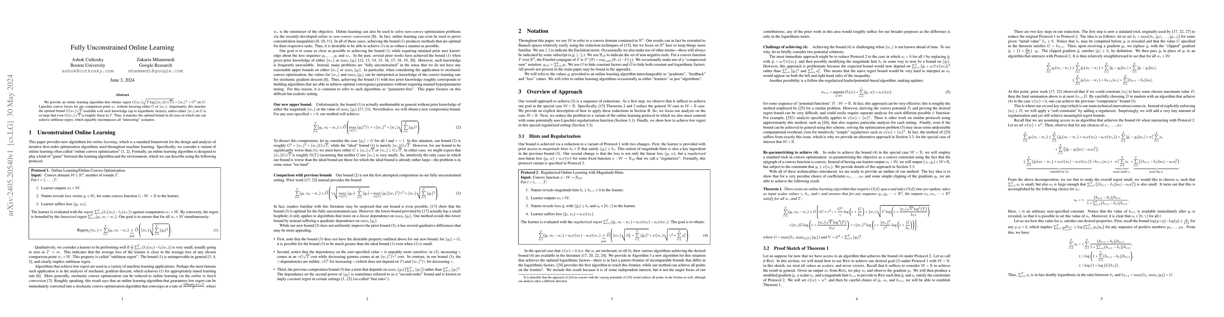 Thumbnail for Fully Unconstrained Online Learning