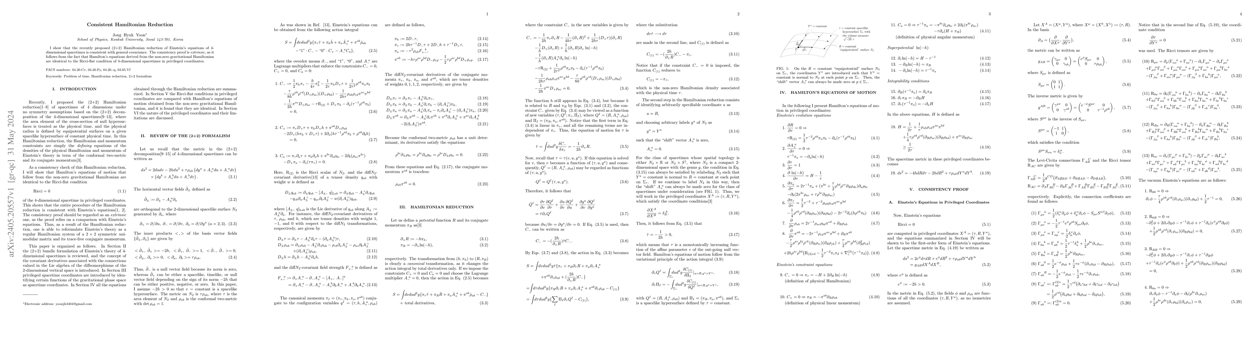 Thumbnail for Consistent Hamiltonian Reduction