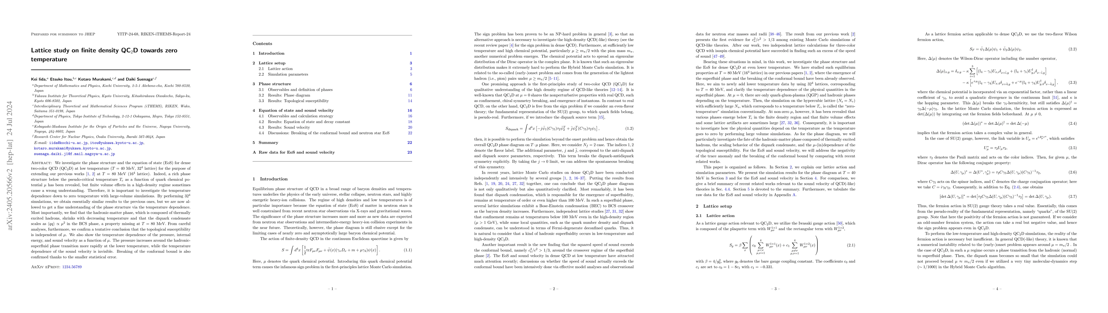 Thumbnail for Lattice study on finite density QC$_2$D towards zero temperature