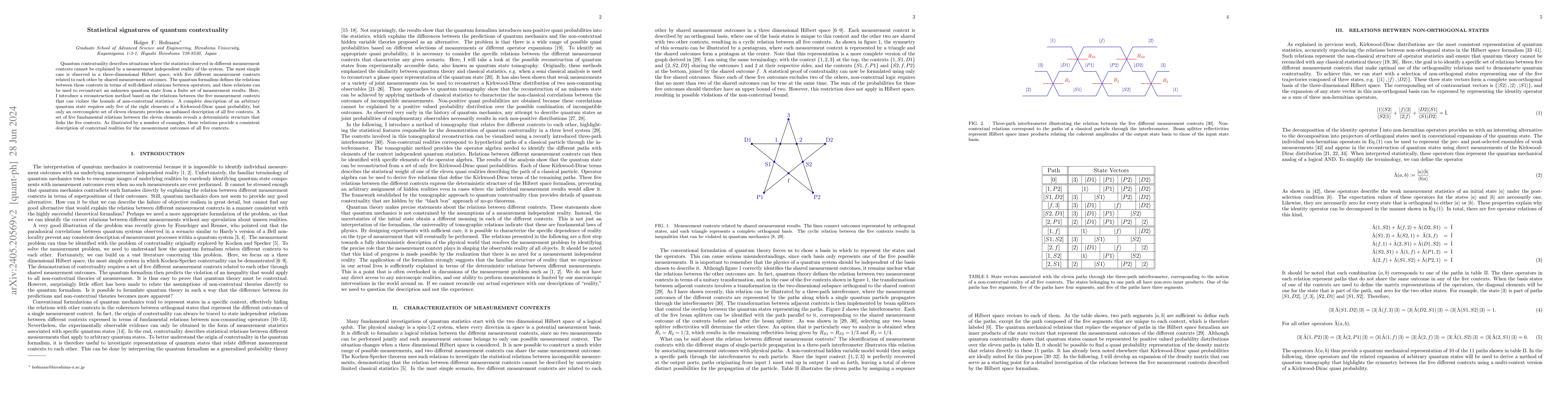 Thumbnail for Statistical signatures of quantum contextuality