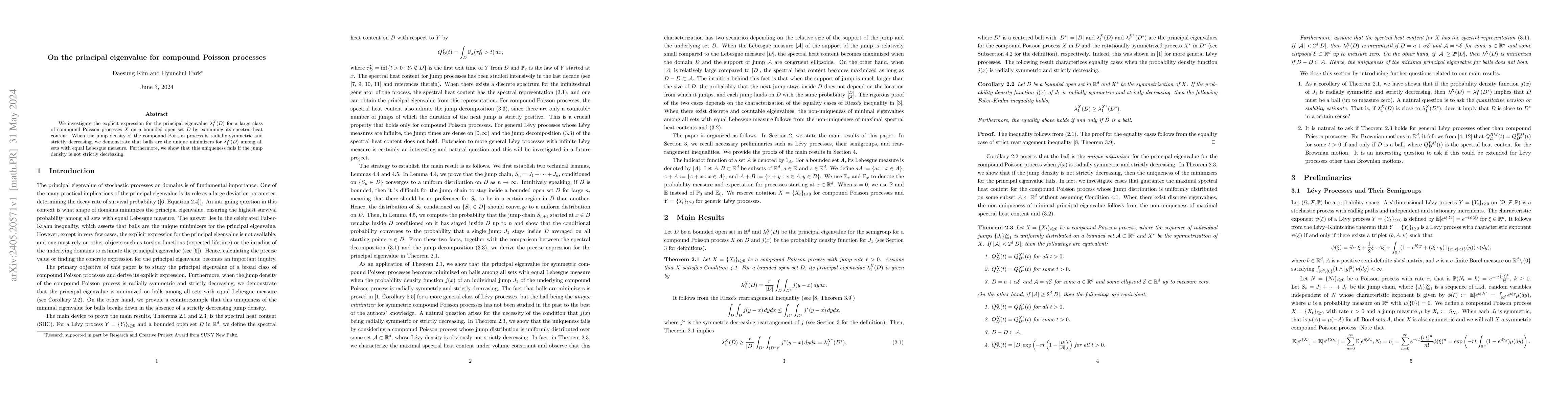 Thumbnail for On the principal eigenvalue for compound Poisson processes