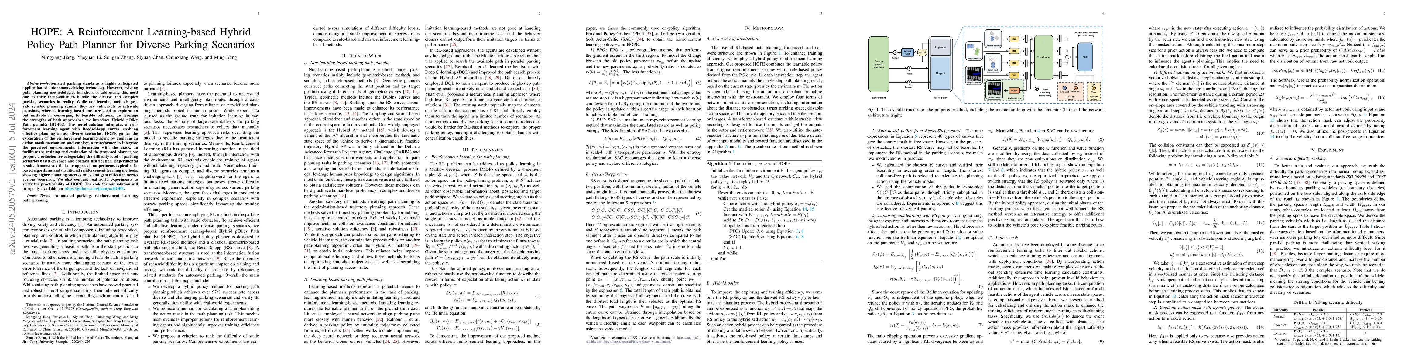 Thumbnail for HOPE: A Reinforcement Learning-based Hybrid Policy Path Planner for
  Diverse Parking Scenarios