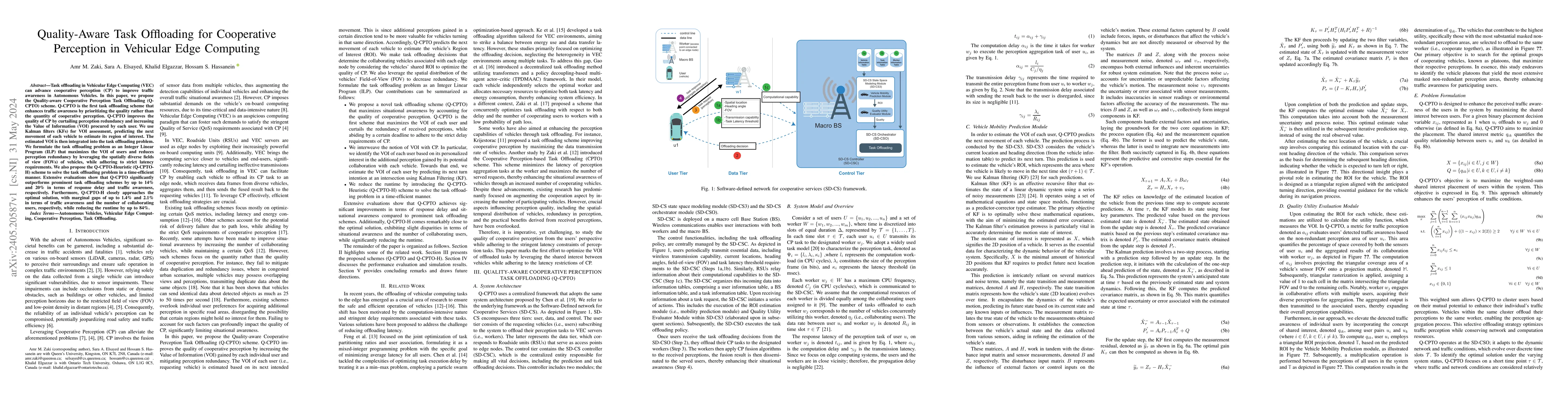 Thumbnail for Quality-Aware Task Offloading for Cooperative Perception in Vehicular
  Edge Computing