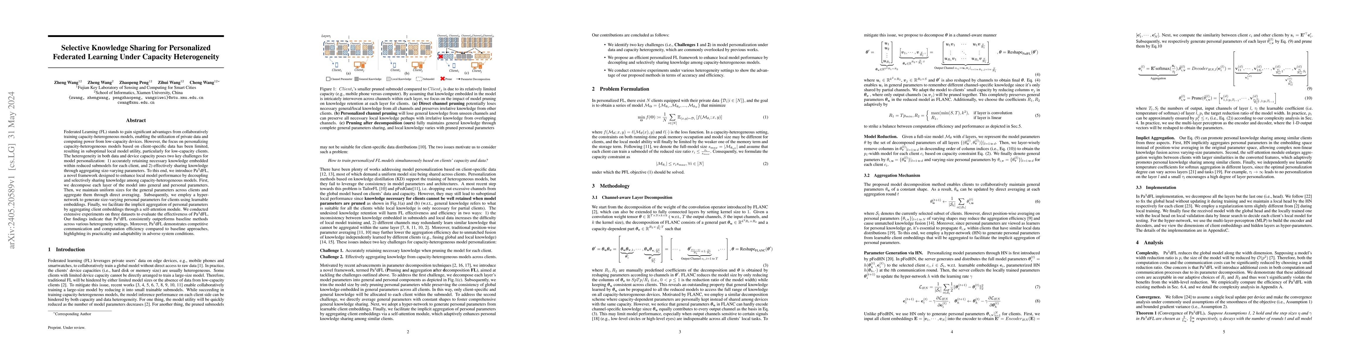 Thumbnail for Selective Knowledge Sharing for Personalized Federated Learning Under
  Capacity Heterogeneity