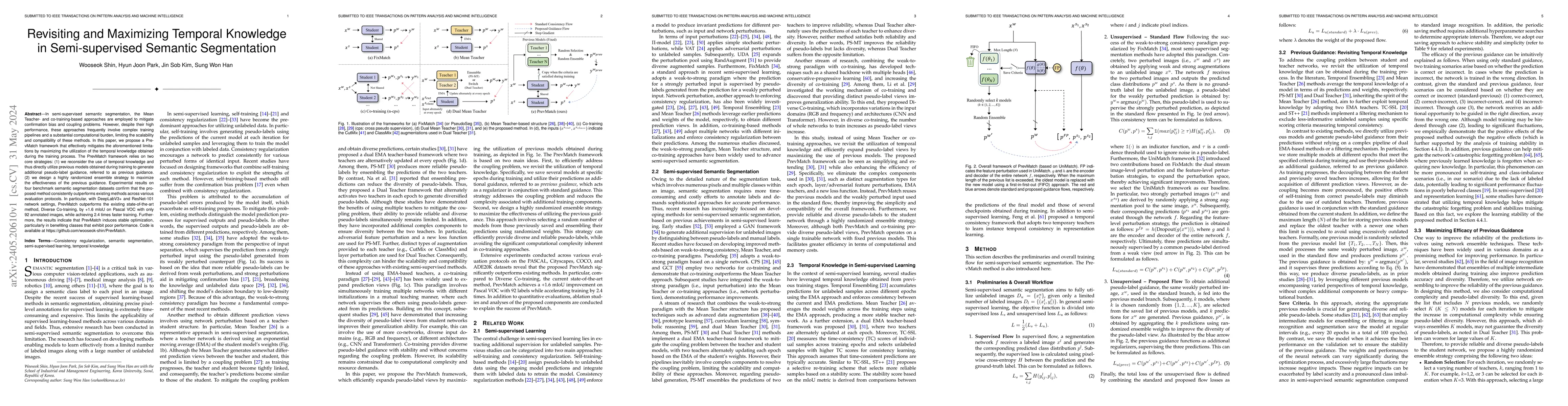 Thumbnail for Revisiting and Maximizing Temporal Knowledge in Semi-supervised Semantic
  Segmentation