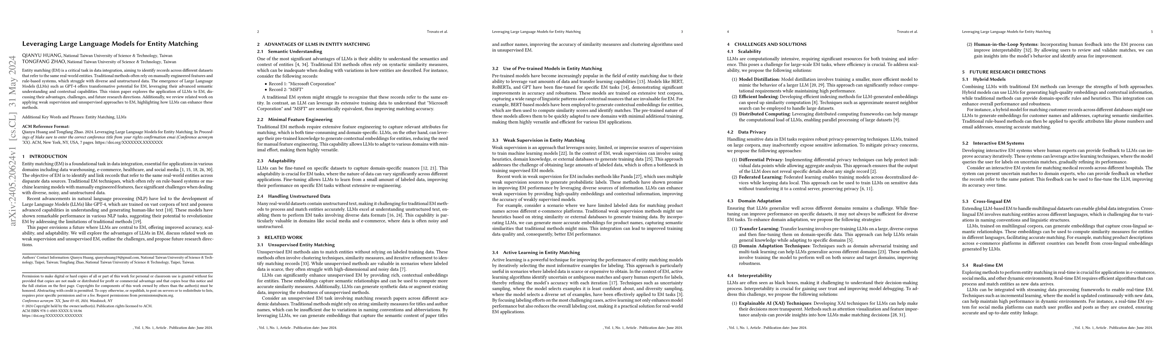 Thumbnail for Leveraging Large Language Models for Entity Matching
