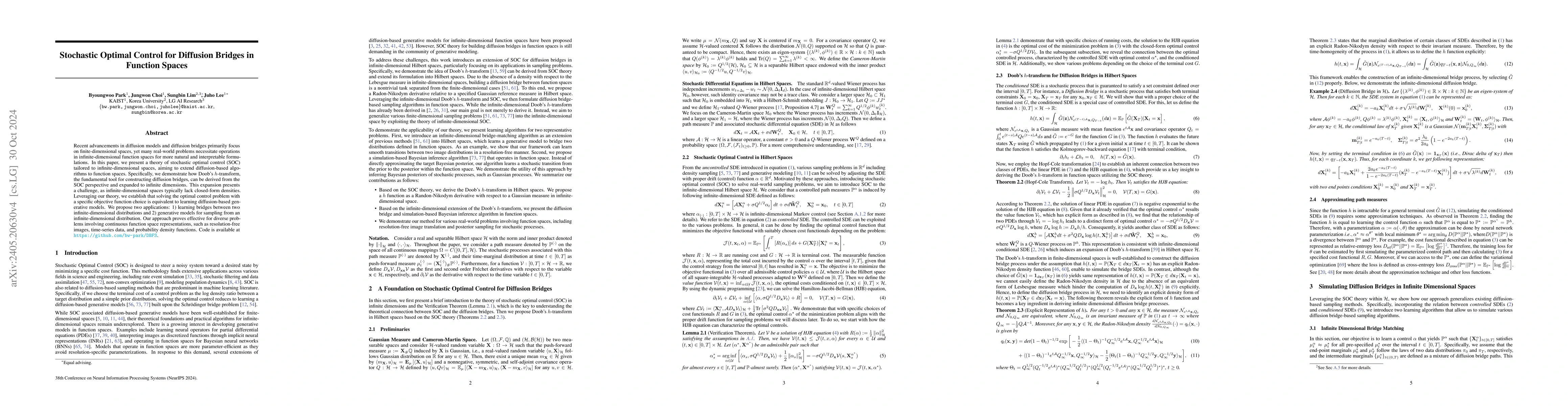 Thumbnail for Stochastic Optimal Control for Diffusion Bridges in Function Spaces