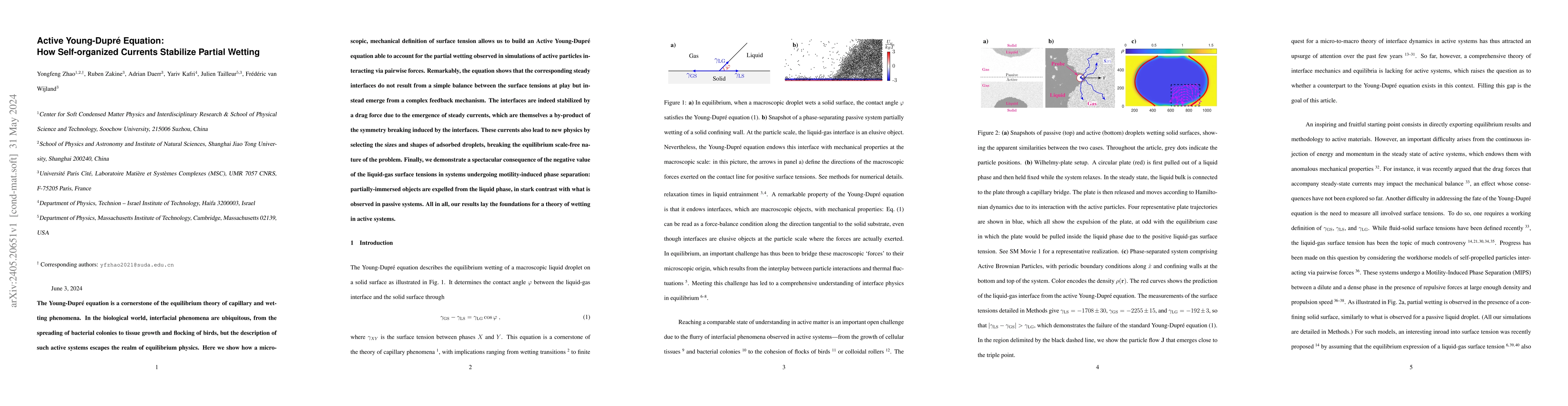 Thumbnail for Active Young-Dupr\'e Equation: How Self-organized Currents Stabilize
  Partial Wetting