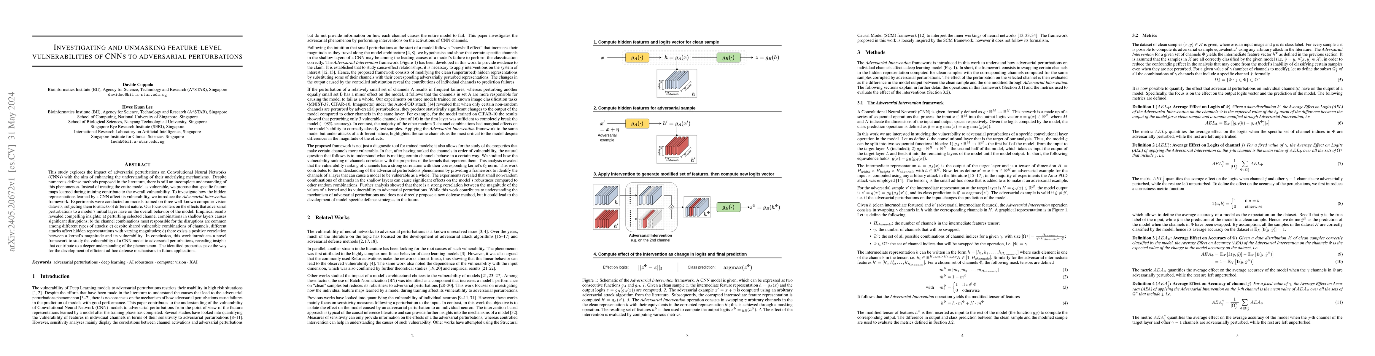 Thumbnail for Investigating and unmasking feature-level vulnerabilities of CNNs to
  adversarial perturbations