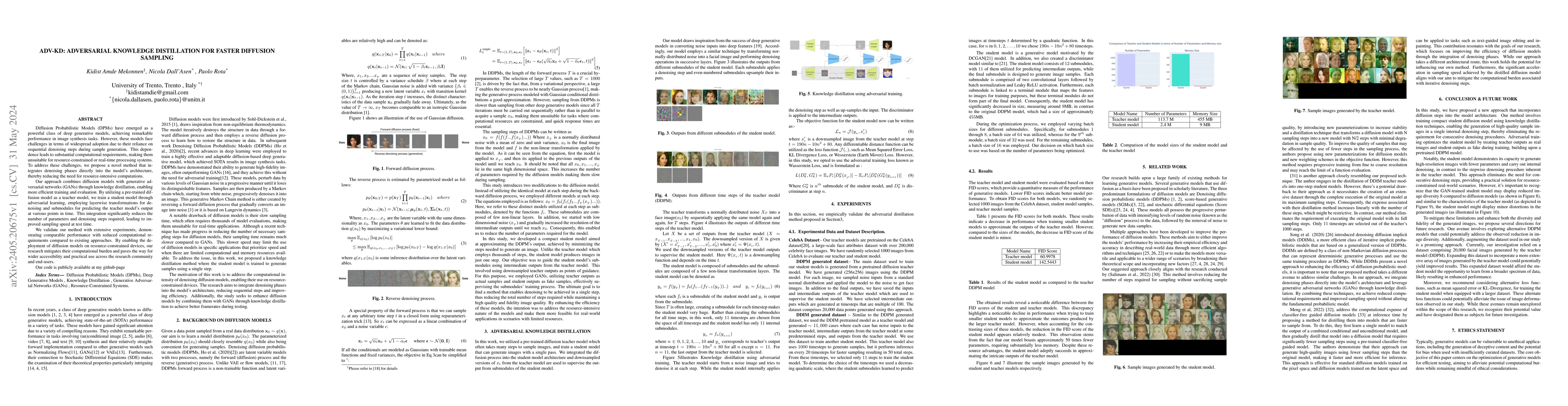 Thumbnail for Adv-KD: Adversarial Knowledge Distillation for Faster Diffusion Sampling