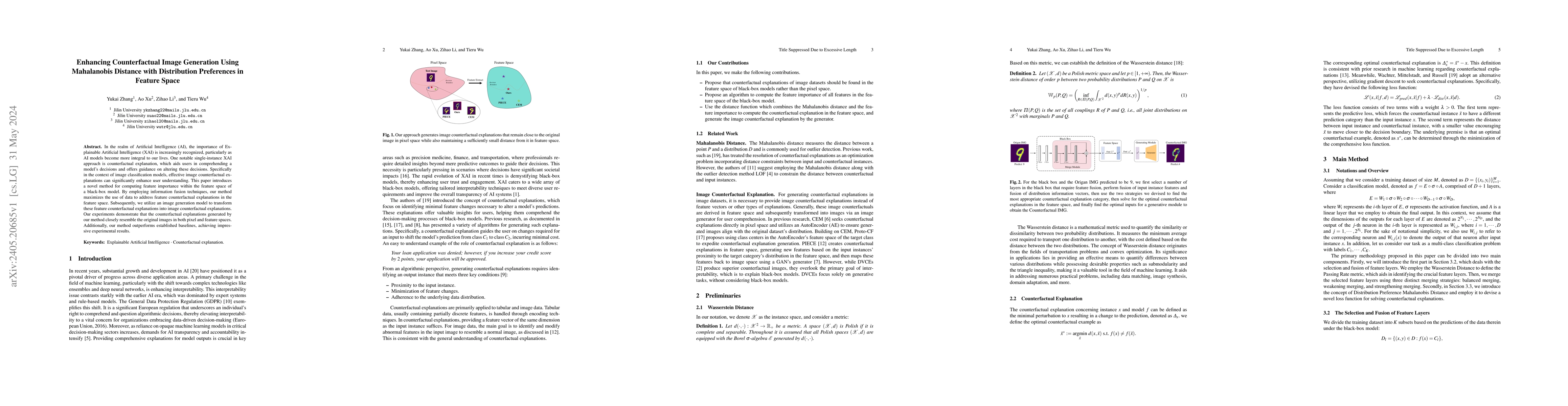 Thumbnail for Enhancing Counterfactual Image Generation Using Mahalanobis Distance
  with Distribution Preferences in Feature Space