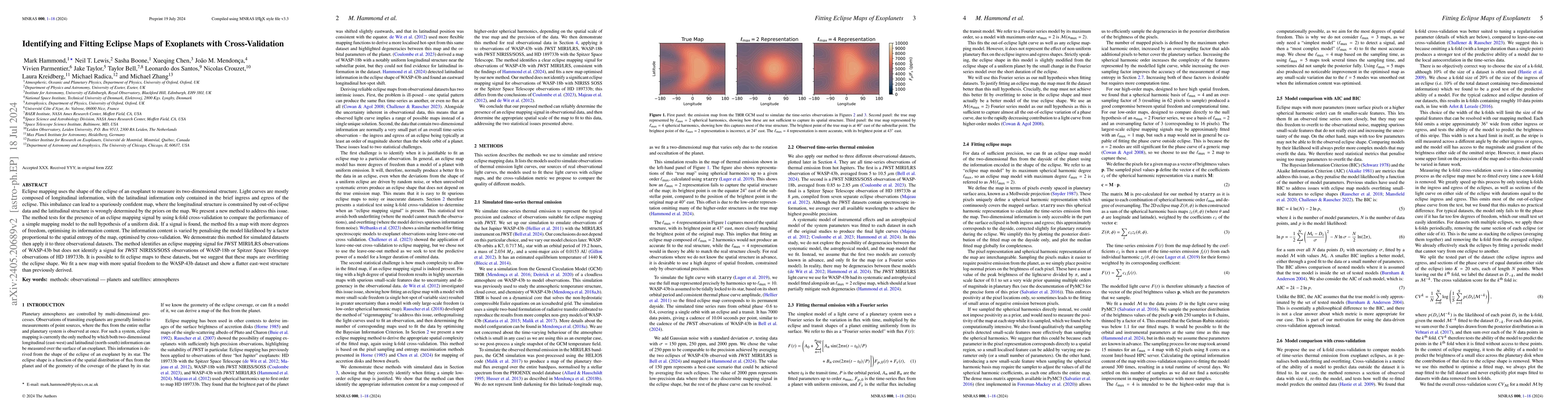 Thumbnail for Identifying and Fitting Eclipse Maps of Exoplanets with Cross-Validation