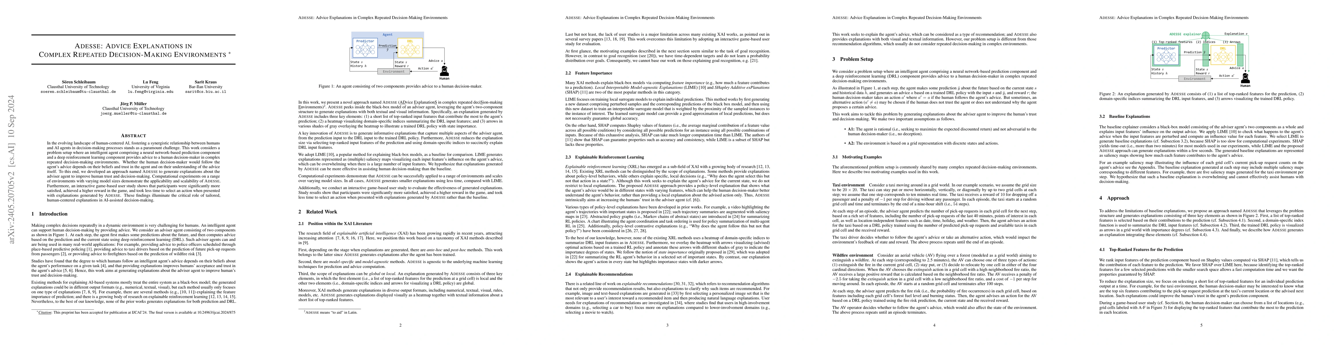 Thumbnail for ADESSE: Advice Explanations in Complex Repeated Decision-Making
  Environments