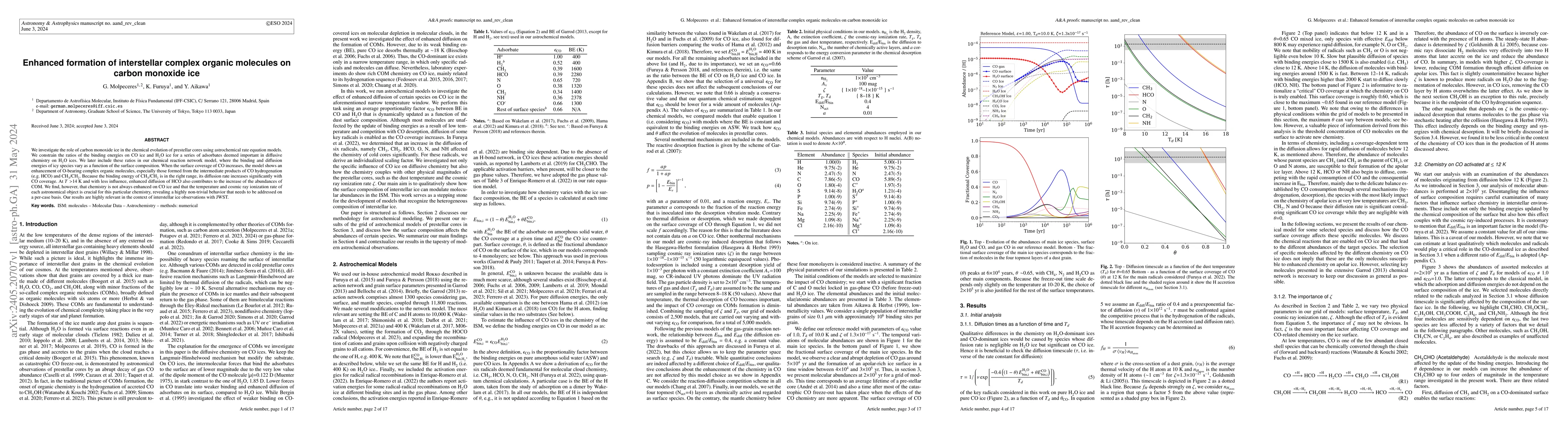 Thumbnail for Enhanced formation of interstellar complex organic molecules on carbon
  monoxide ice