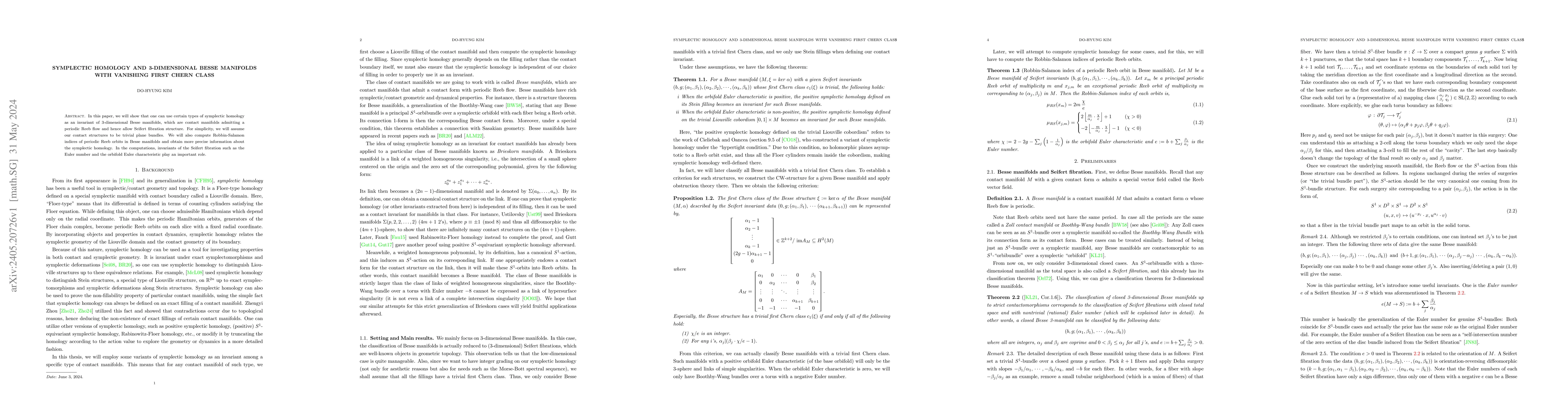 Thumbnail for Symplectic Homology and 3-dimensional Besse Manifolds with vanishing
  first Chern class