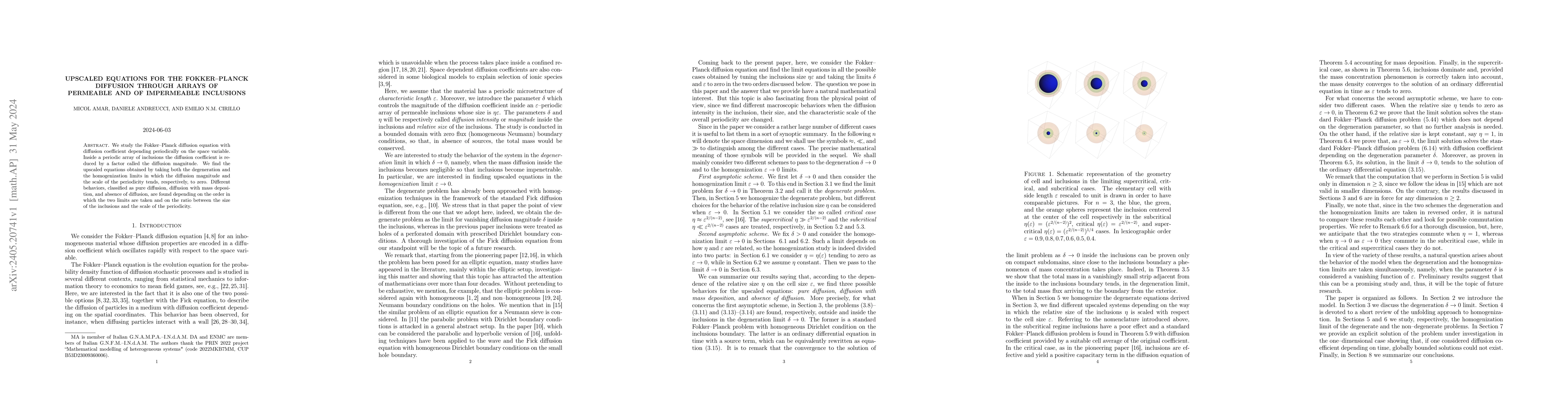 Thumbnail for Upscaled equations for the Fokker-Planck diffusion through arrays of
  permeable and of impermeable inclusions