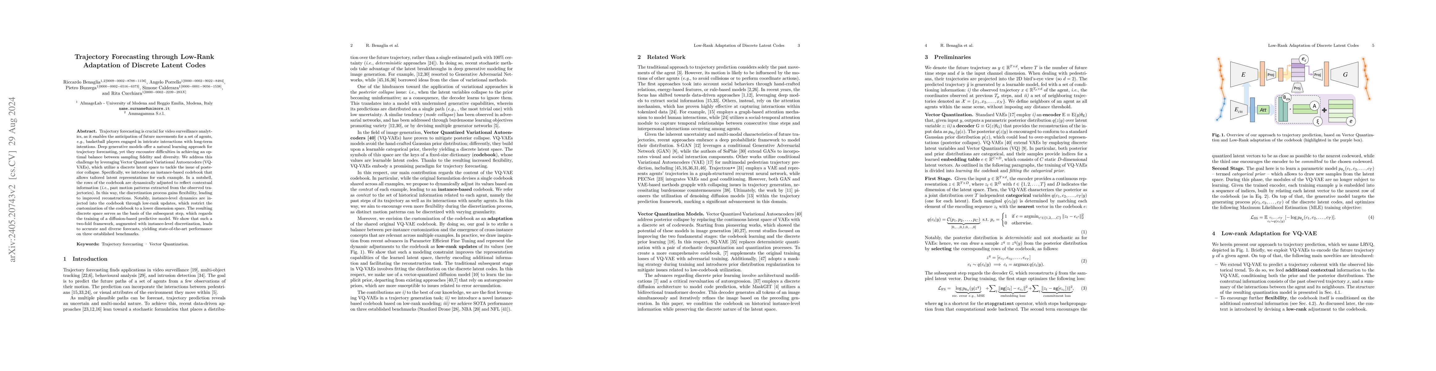 Thumbnail for Trajectory Forecasting through Low-Rank Adaptation of Discrete Latent
  Codes