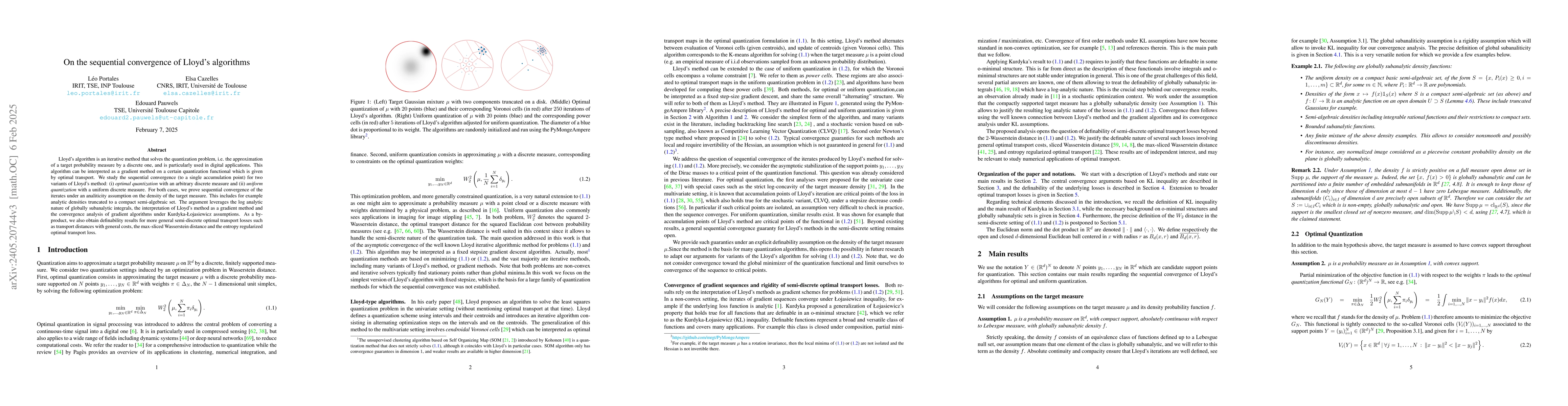 Thumbnail for On the sequential convergence of Lloyd's algorithms