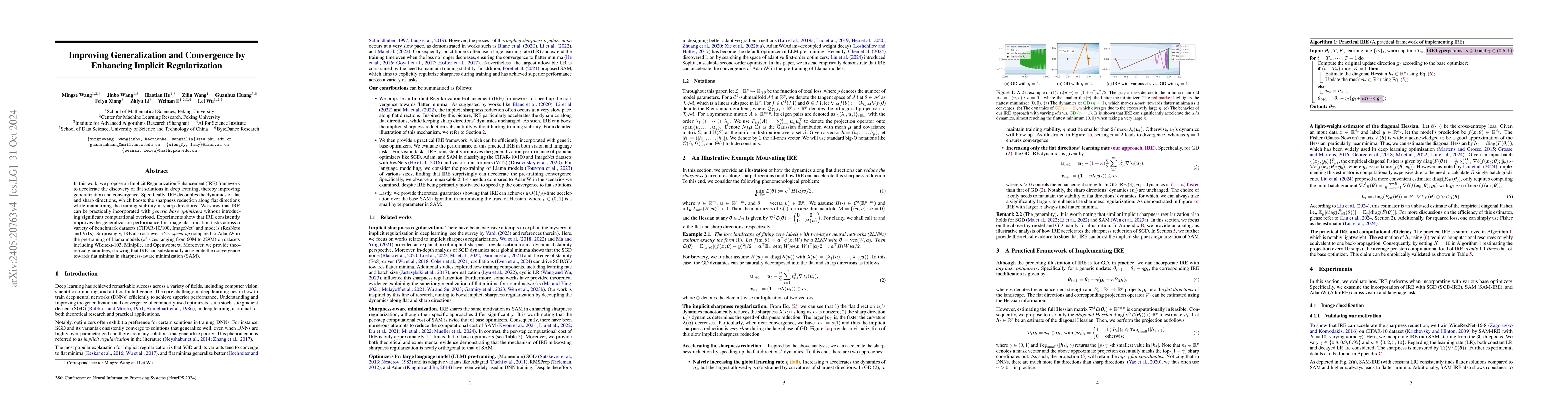 Thumbnail for Improving Generalization and Convergence by Enhancing Implicit
  Regularization