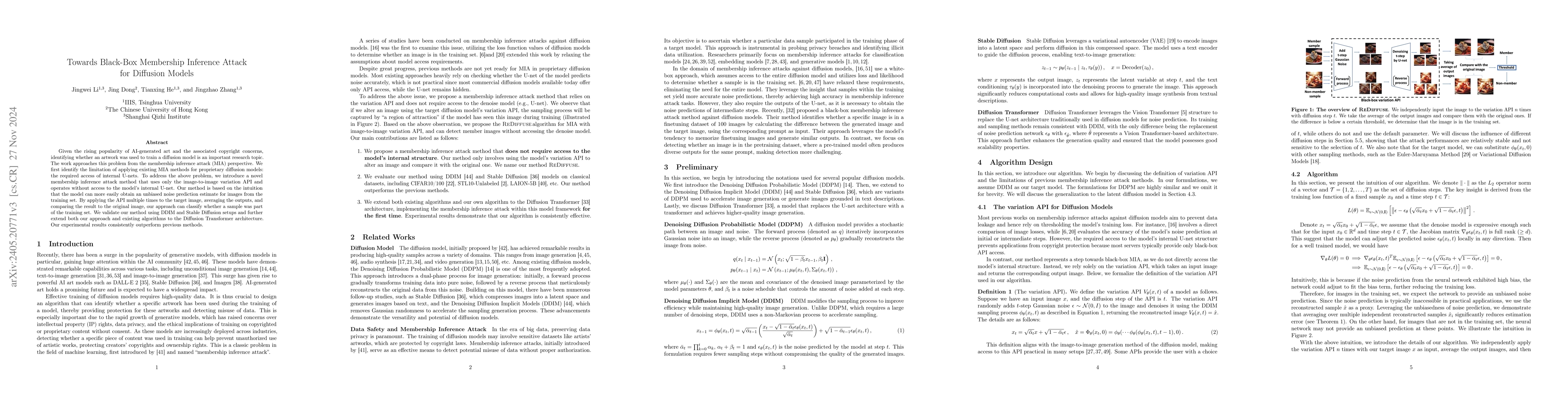 Thumbnail for Towards Black-Box Membership Inference Attack for Diffusion Models