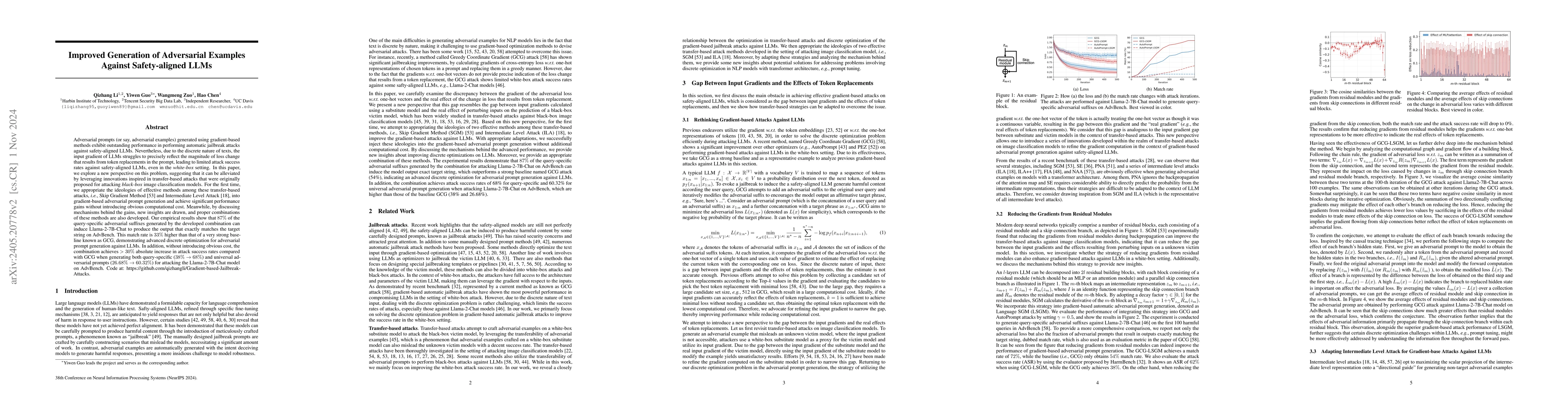 Thumbnail for Improved Generation of Adversarial Examples Against Safety-aligned LLMs